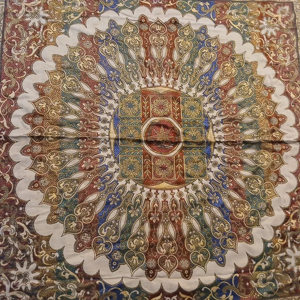 Vtg Spanish Moorish Wall Hanging/Throw/Tablecloth Silk‎ Tapestry  56